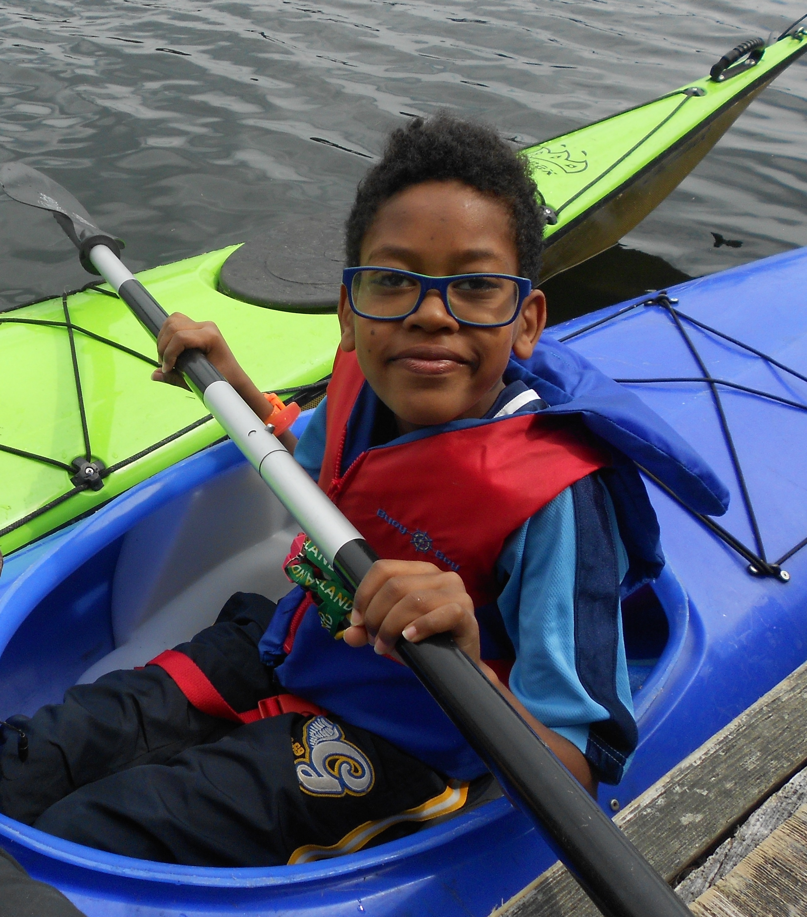 My nephew Abel in his kayak at the cottage